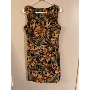 AGB Dress Womens Size 8 Sleeveless Tropical Floral Print Knee‎ Length Sheath